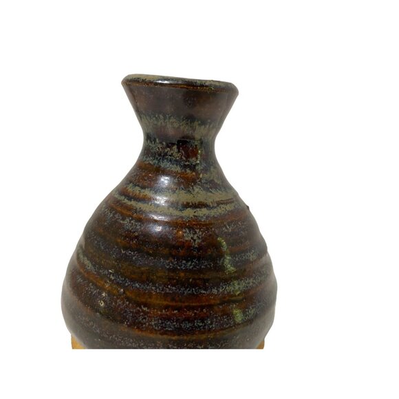 Handcrafted Ceramic Mini Vase With Earthy Glaze Finish 3.5" handmade pottery - Picture 2 of 5